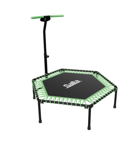 Salta Fitness Trampolino 128 cm - Manico Regolabile, Sospensione Elastica, Portata 110 kg, Verde