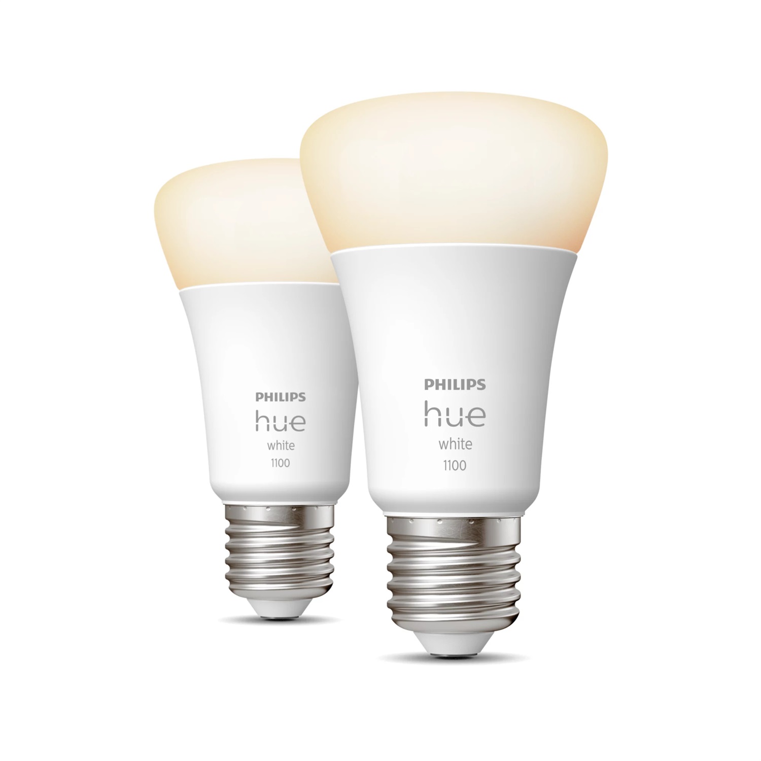 Philips Hue White Lampadina Smart LED E27 9.5 W - Pack da 2, Luce Bianca Dimmerabile, Controllo Bluetooth e Compatibile con Alexa, Google Assistant e Apple HomeKit