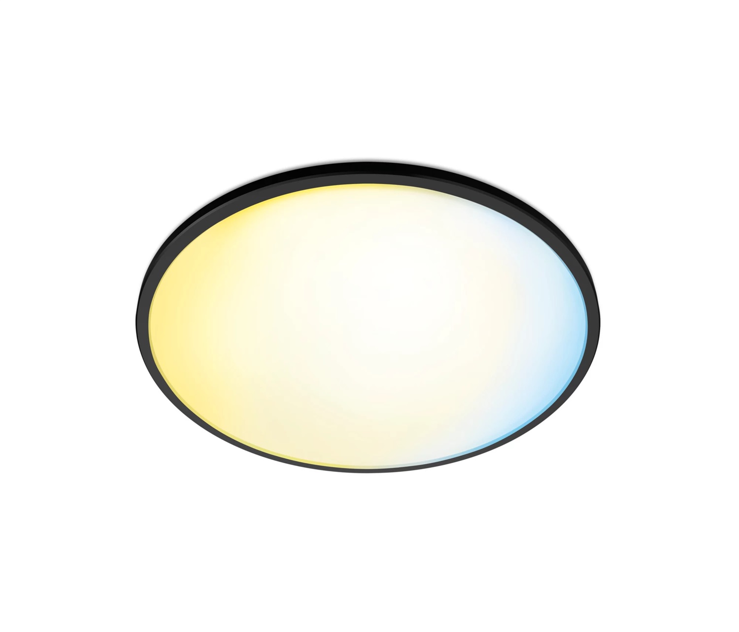 WiZ Plafoniera Smart SuperSlim WiFi 14W Nera Dimmerabile con Controllo Vocale e Tecnologia SpaceSense