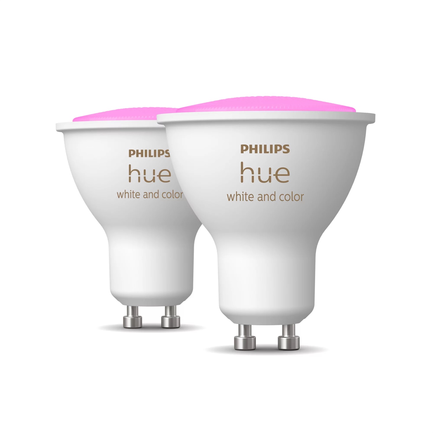 Philips Hue White and Color Ambiance - Lampadina Intelligente Wi-Fi/Bluetooth GU10, 5,7 W, Luce Bianca e Colorata, 350lm, Compatibile con Alexa e Google Assistant, Pack da 2