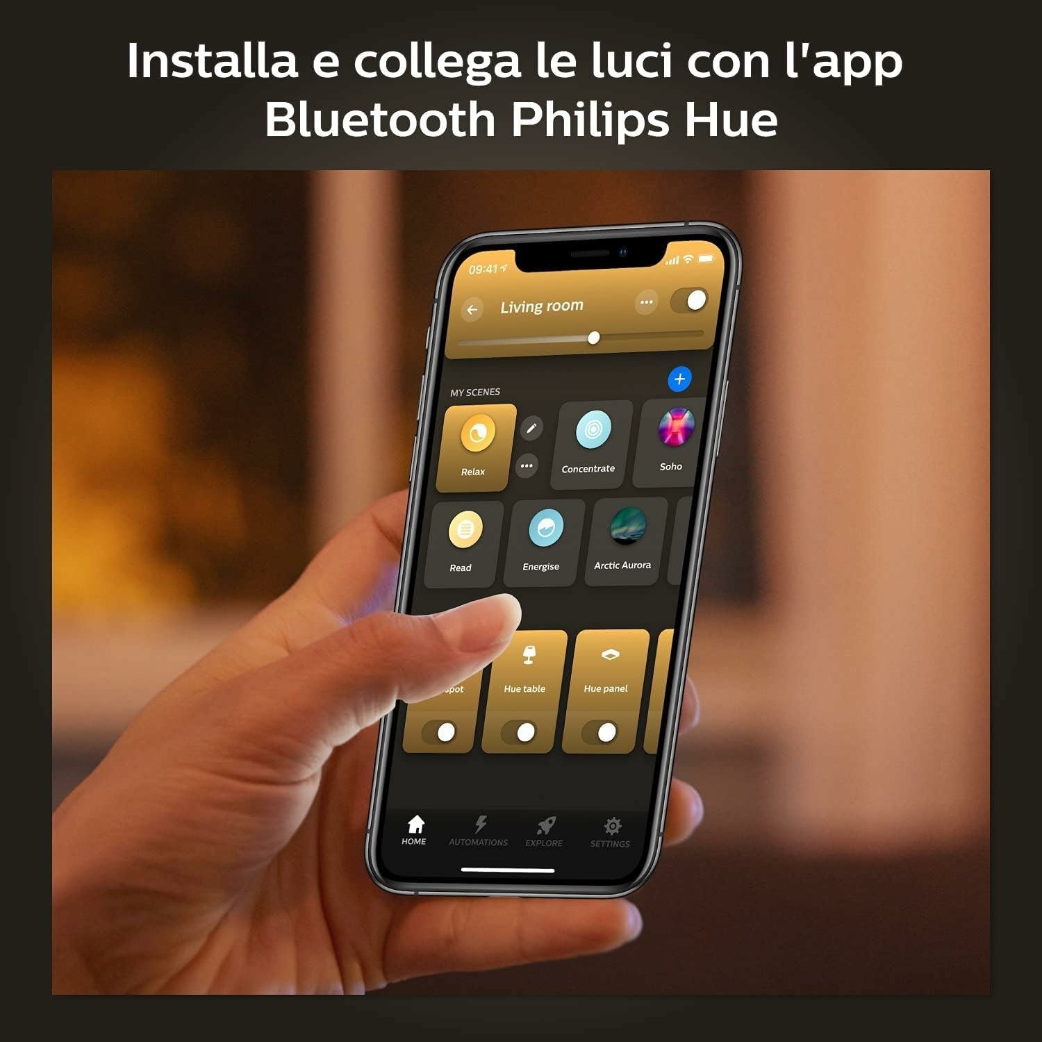 Philips Hue White Ambiance Faretto LED Smart GU10, Luce Bianca da Calda a Fredda, 350lm, 5W/6W, Compatibile con Bluetooth e Controllo Vocale, Pack da 2