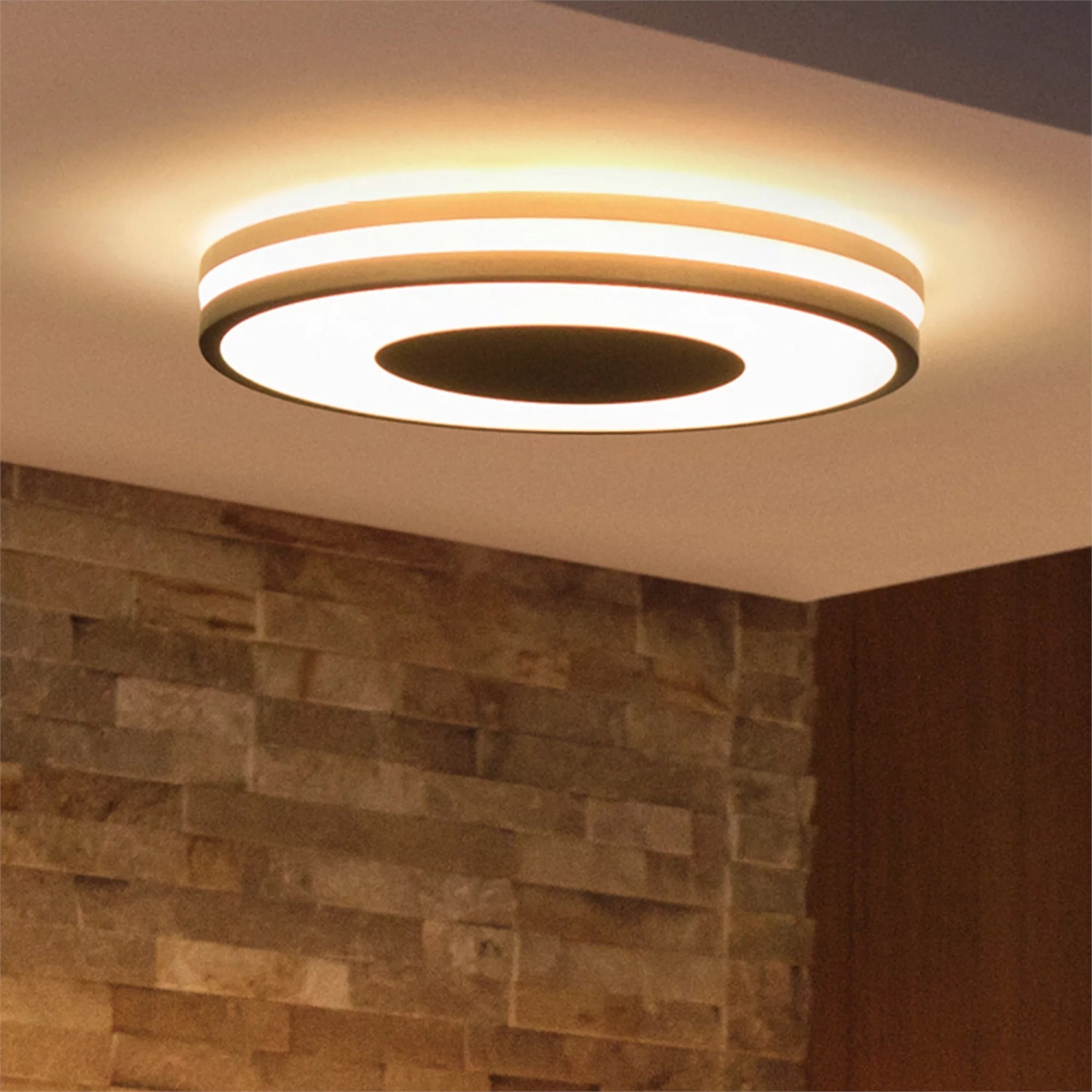 Philips Hue White Ambiance Being Plafoniera Smart Nera, 32W, Luce Bianca da Calda a Fredda, Dimmer Switch Incluso