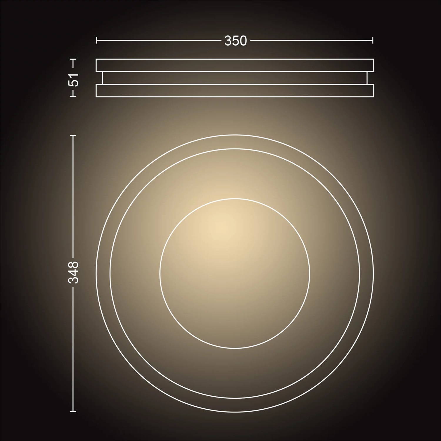 Philips Hue White Ambiance Being Plafoniera Smart Nera, 32W, Luce Bianca da Calda a Fredda, Dimmer Switch Incluso