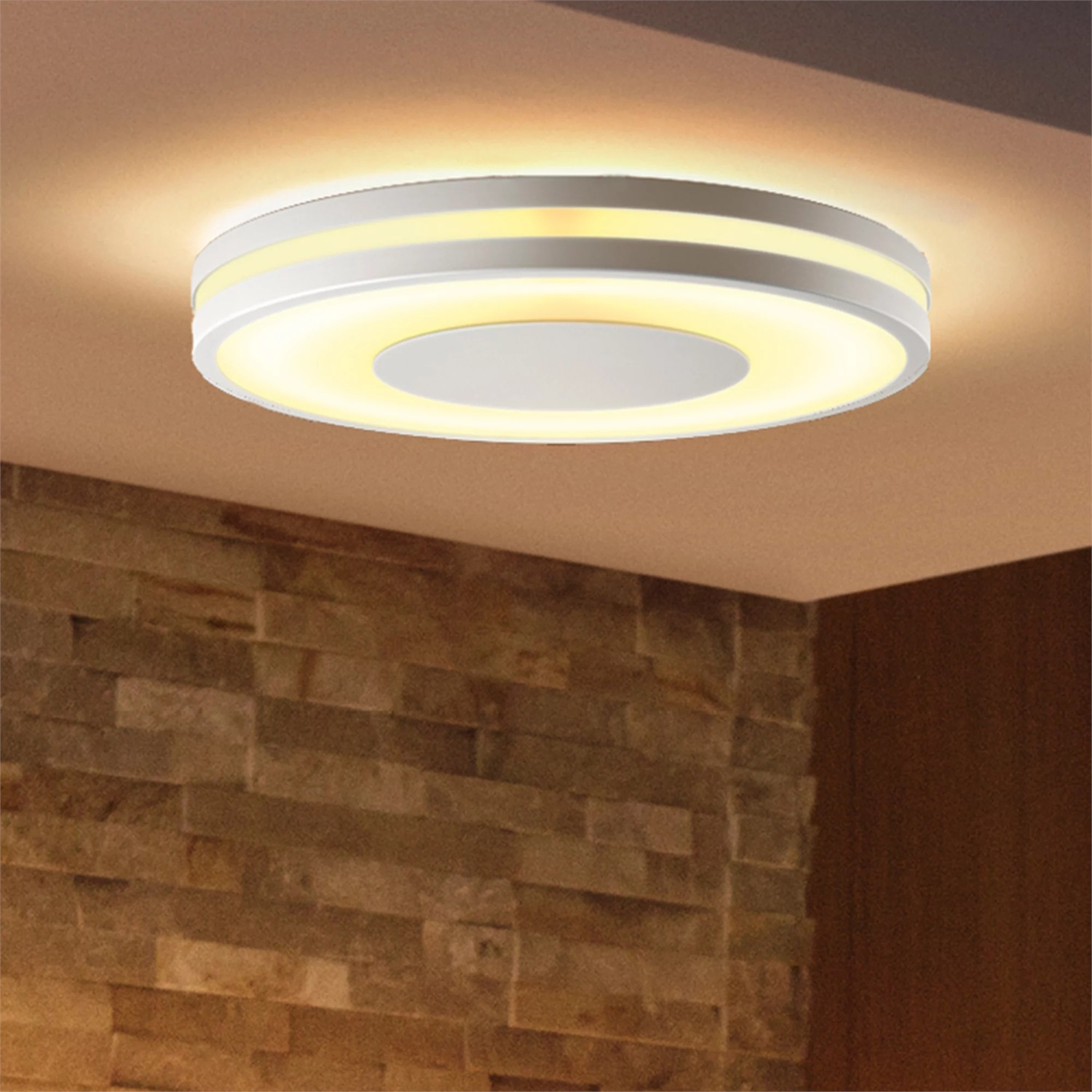 Philips Hue White Ambiance Being Plafoniera Smart - Luce Bianca da Calda a Fredda, 32W, Telecomando Dimmer Switch Incluso, Compatibile ZigBee