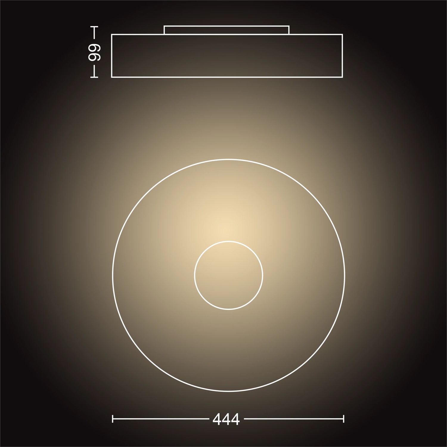 Philips Hue Fair Plafoniera Smart Bianca - Luce Bianca da Calda a Fredda, 39W, Led Integrato, Telecomando Dimmer Switch Incluso