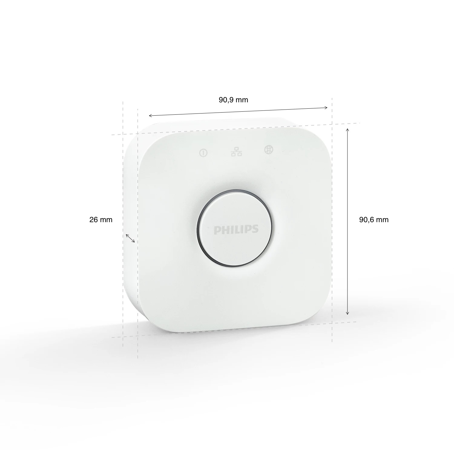 Philips Hue Bridge 2.0 - Centro di Controllo del Sistema Hue, Bianco, Wireless, ZigBee, Supporta fino a 50 luci e accessori