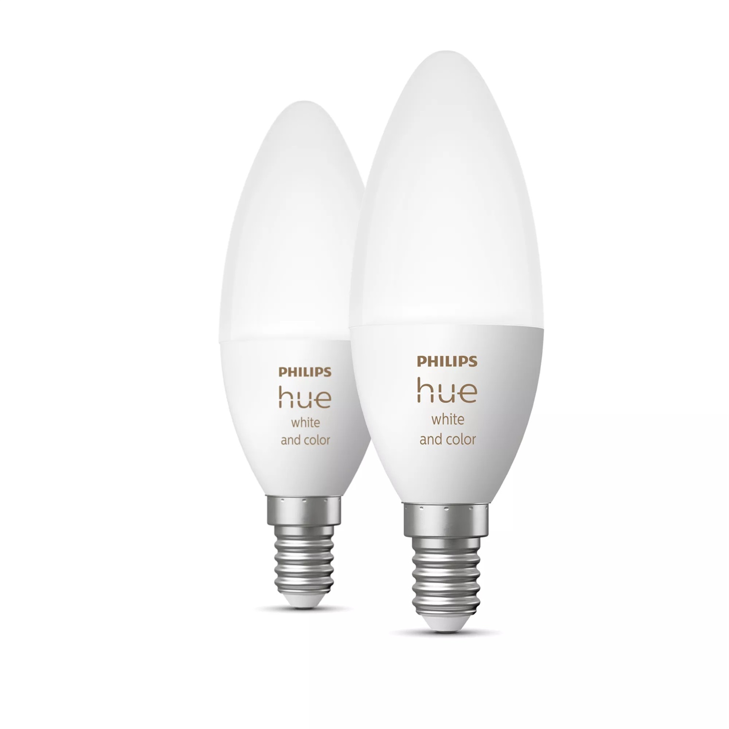 Philips Hue White & Color Ambiance - Set di 2 Lampadine Smart LED E14, 4W, 16 Milioni di Colori, Dimmerabili
