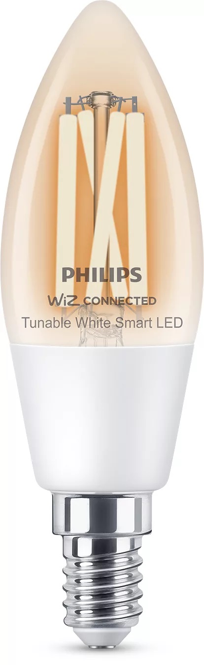 Philips LED Lampadina Smart Filament Dimmerabile E14 40W Candela - Luce Bianca da Calda a Fredda, 470lm