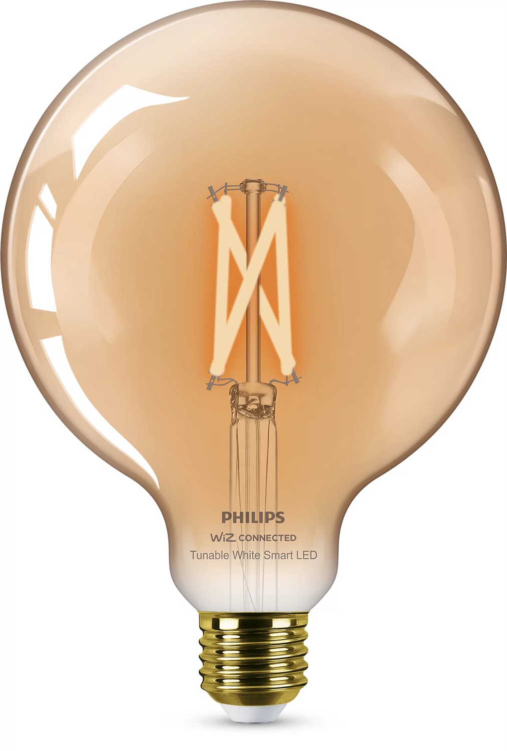 Philips LED Lampadina Smart Filament Ambrata Dimmerabile 50W E27 Globo - Luce Bianca da Calda a Fredda