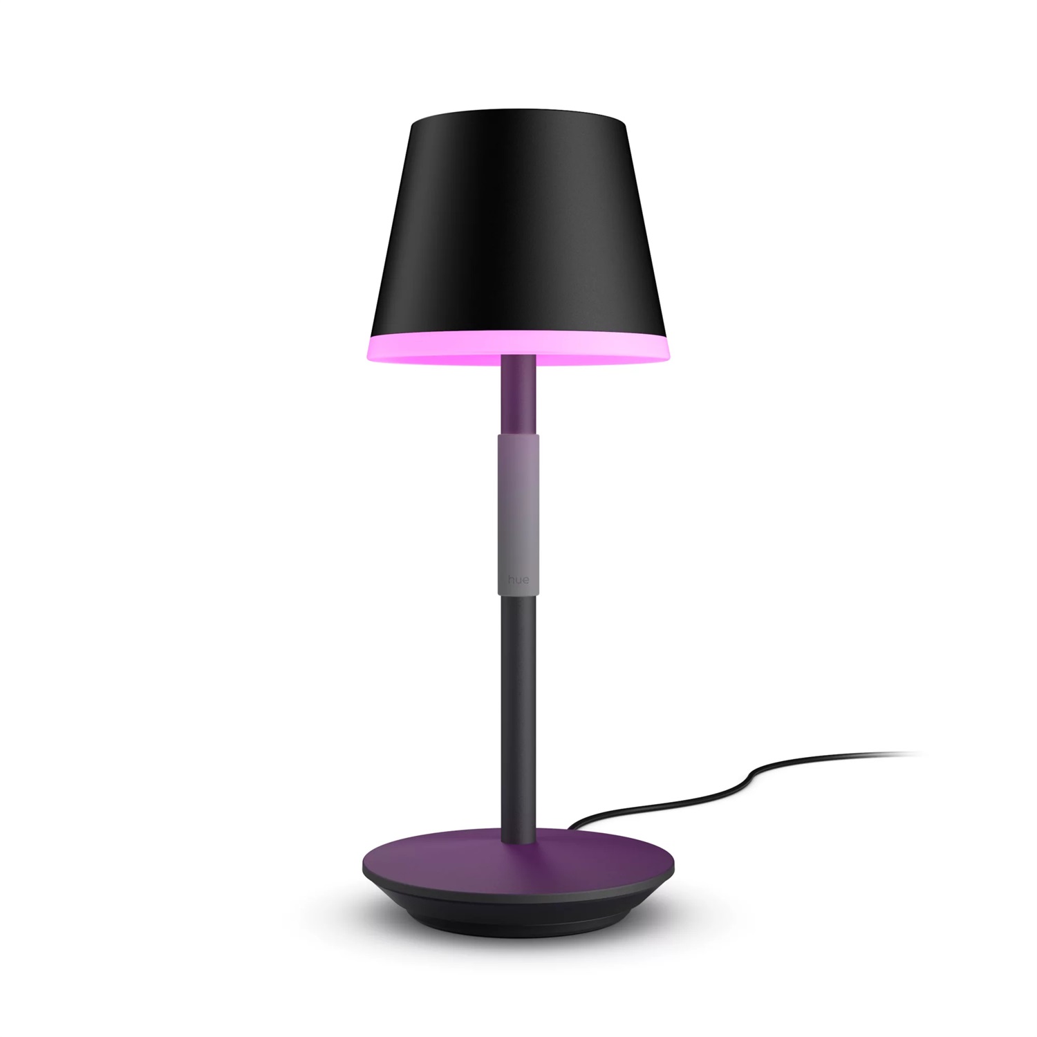Philips Hue Go Lampada da Tavolo Ricaricabile Wireless, LED RGBW, Dimmerabile, Uso Interni ed Esterni, Nero