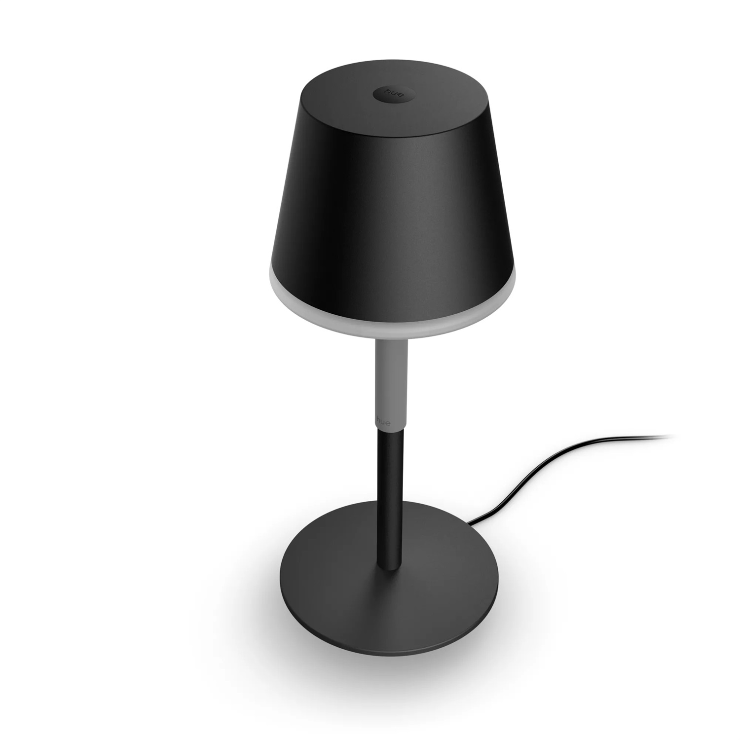 Philips Hue Go Lampada da Tavolo Ricaricabile Wireless, LED RGBW, Dimmerabile, Uso Interni ed Esterni, Nero