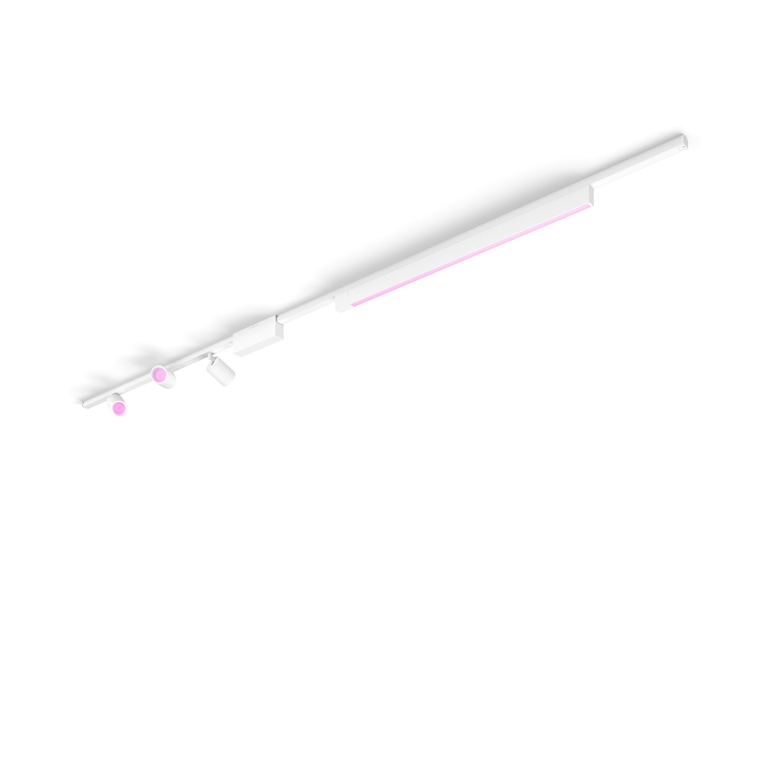 Philips Hue White and Color Ambiance Perifo - Kit di Illuminazione a Binario con 3 Faretti e 1 Barra Luminosa, 43.8 W, Bianco, Smart e Bluetooth