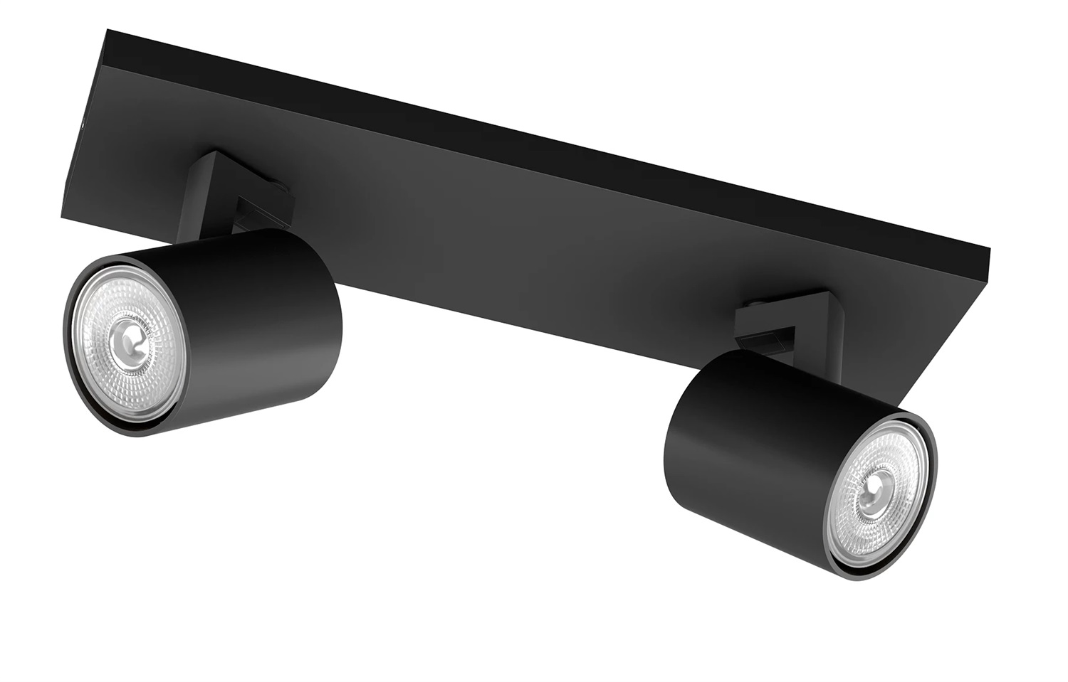 Philips Faretto Runner 2 luci GU10 in metallo nero IP20 dimmerabile e orientabile