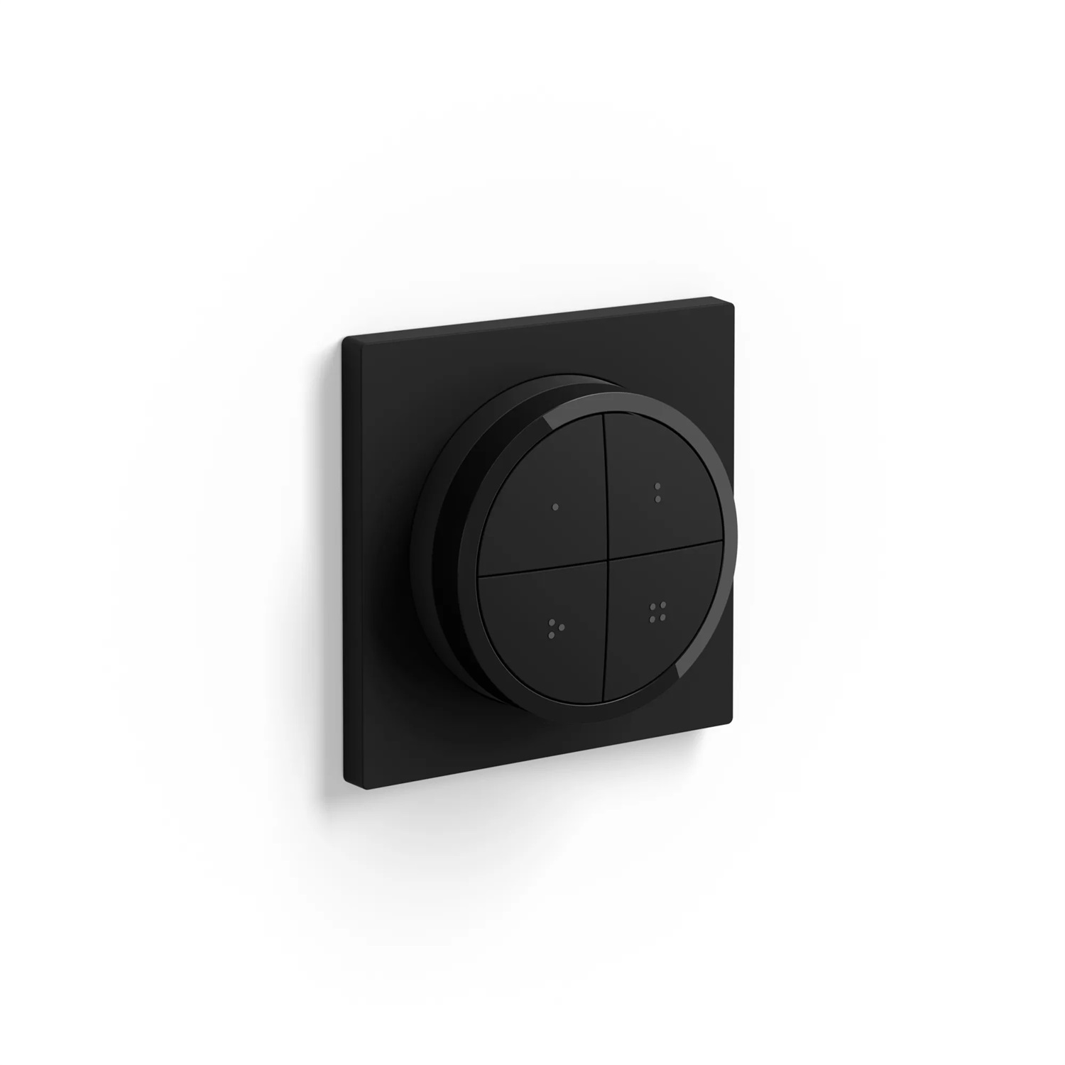 Philips Hue Tap Dial Switch Interruttore Wireless Nero - Alimentazione a Batteria, Controllo fino a Tre Stanze, Quattro Pulsanti Configurabili