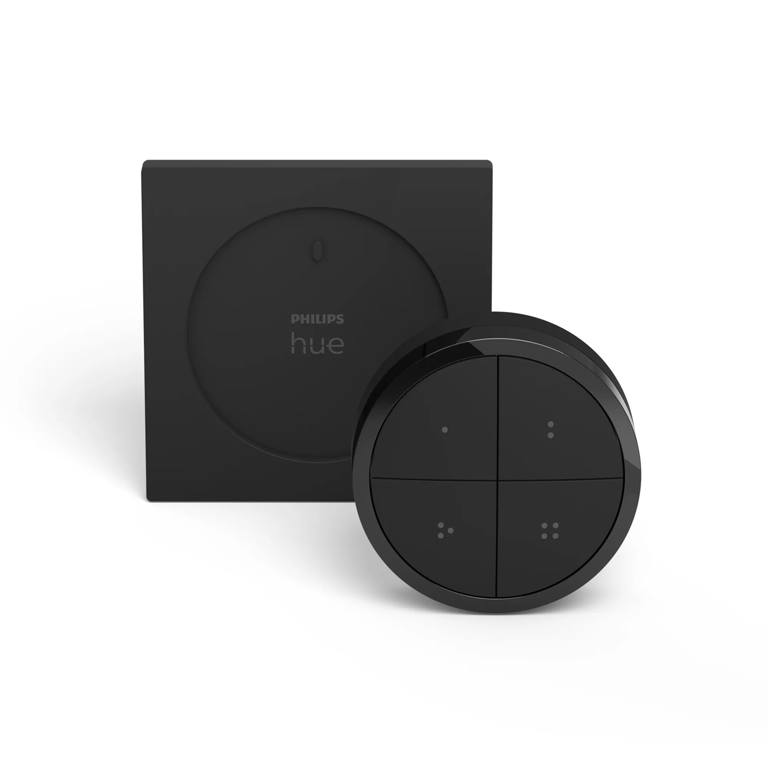 Philips Hue Tap Dial Switch Interruttore Wireless Nero - Alimentazione a Batteria, Controllo fino a Tre Stanze, Quattro Pulsanti Configurabili