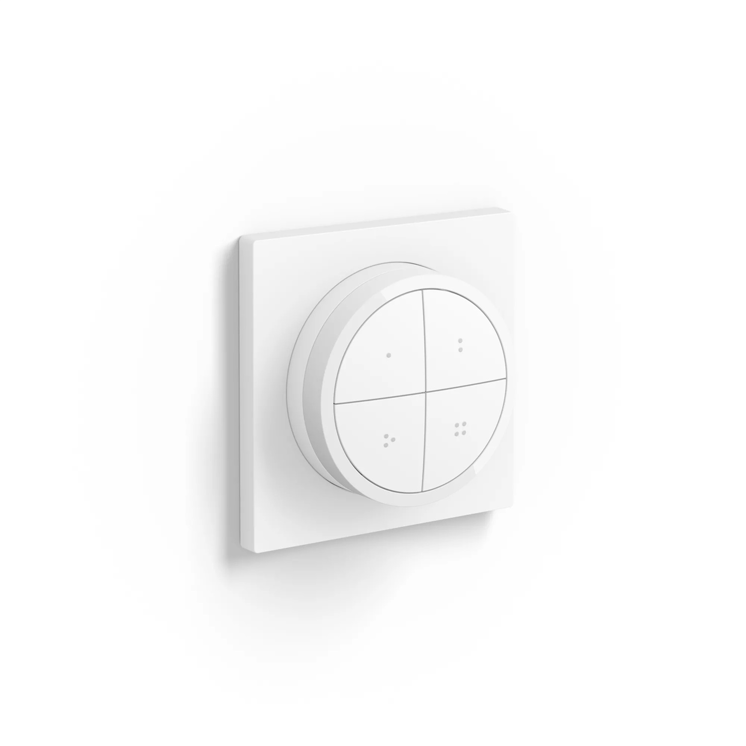 Philips Hue Tap Dial Switch Interruttore Wireless Bianco - Alimentazione a Batteria, Controllo fino a Tre Stanze, Quattro Pulsanti Configurabili