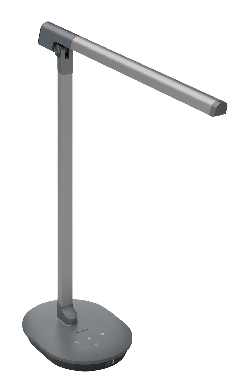 Philips LED Lampada da Tavolo Sword, Dimmerabile, 12W, Batteria 180mA, Temperatura Colore 2700-6500K, Grigio Scuro