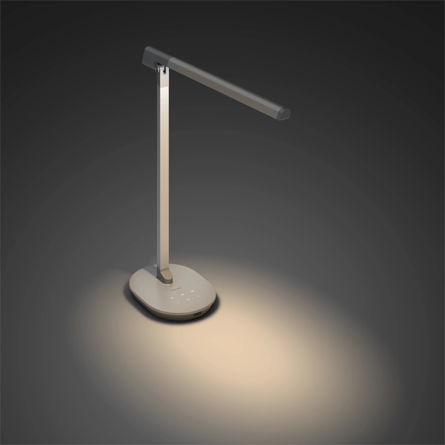 Philips LED Lampada da Tavolo Sword, Dimmerabile, 12W, Batteria 180mA, Temperatura Colore 2700-6500K, Grigio Scuro