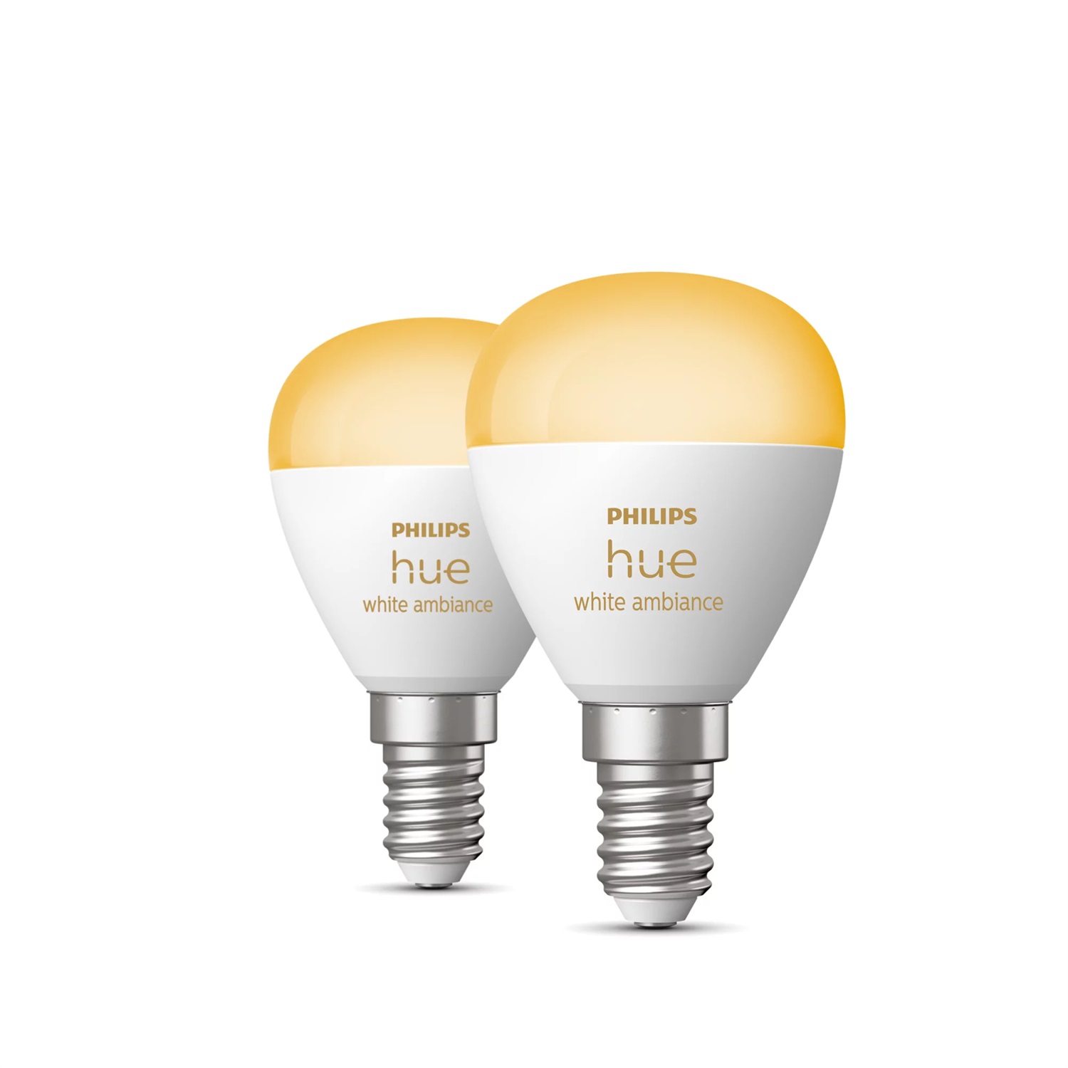 Philips Hue White Ambiance Sferetta - Lampadina Sferica Smart E14 5.1W Dimmerabile - Luce Bianca da Calda a Fredda - Confezione da 2