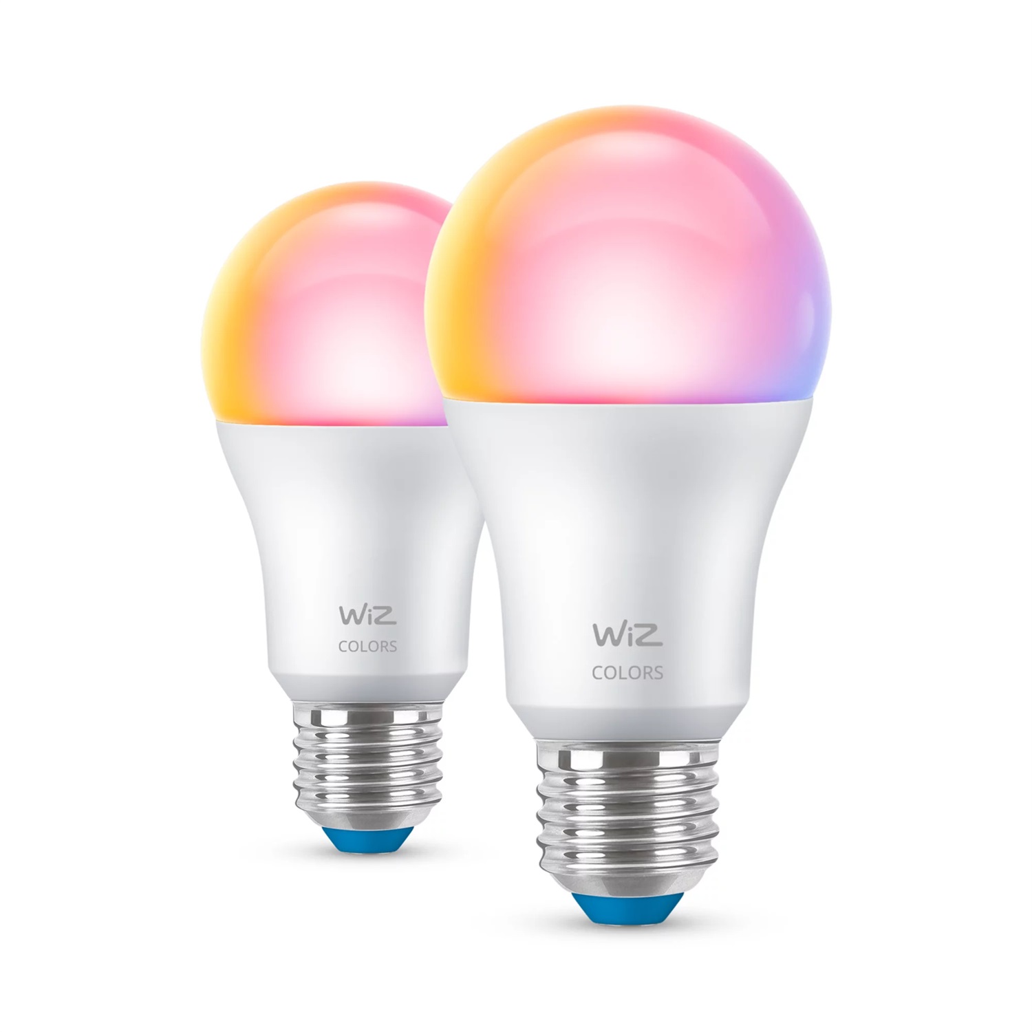 PHILIPS WiZ Lampadina Smart A60 E27 60W Dimmerabile Luce Bianca e Colorata Goccia Smerigliata - 2 Pezzi