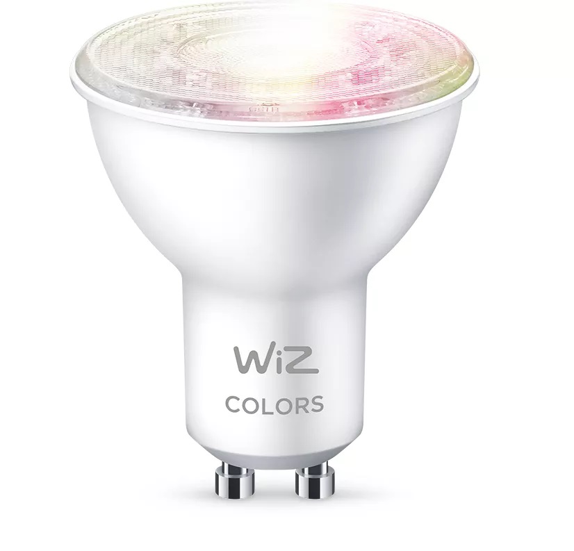 WiZ Faretto Smart WiFi GU10 - Luce Bianca e Colorata, Controllo Vocale, Tecnologia SpaceSense, Confezione da 2