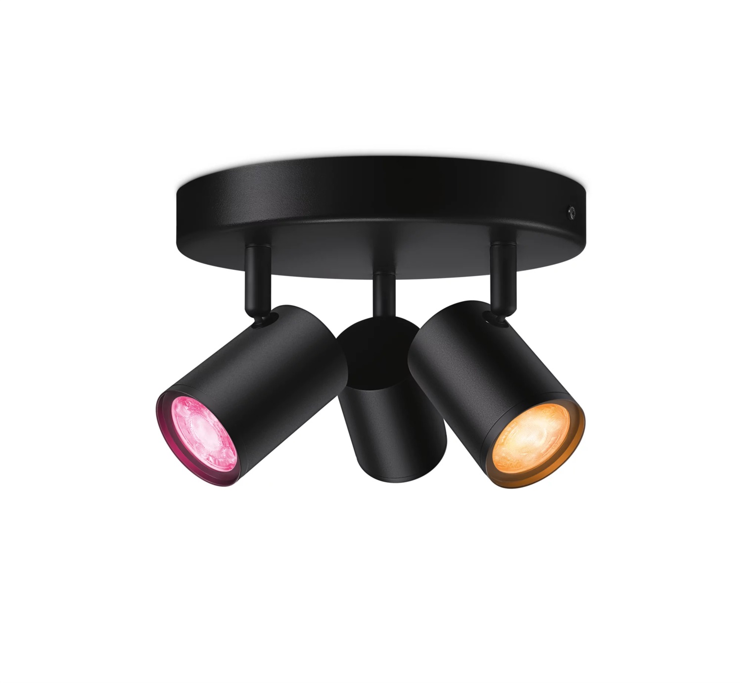 WiZ Faretto Smart LED Imageo WiFi Dimmerabile, Luce Bianca o Colorata, Base Tonda, GU10, 3x5W, Nero, Tecnologia SpaceSense, Controllo Vocale (Alexa, Apple HomeKit, Google Home)
