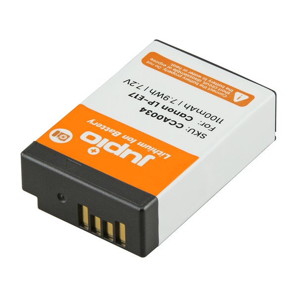 Jupio Batteria Canon LP-E17 - Ricaricabile Ioni di Litio 7.2V 1100 mAh