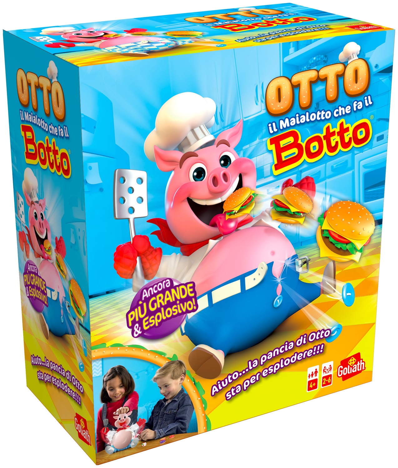 Goliath Otto il Maialotto XXL - Gioco da Tavolo Divertente per Bambini dai 4 Anni, Stimola i Riflessi e Include Hamburger