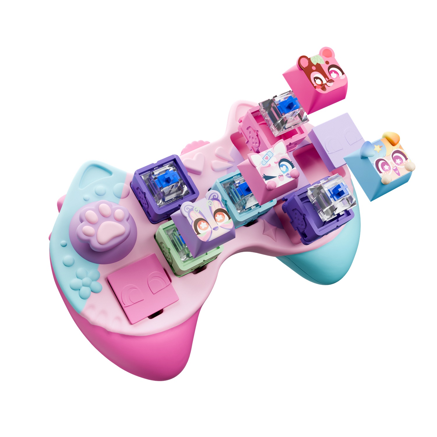 Goliath Clickeez Controller - Gioco Interattivo Collezionabile con 5 Pulsanti Cliccabili Kawaii, 1 Joystick e 70 Personaggi Collezionabili - Fidget Toy ASMR Personalizzabile