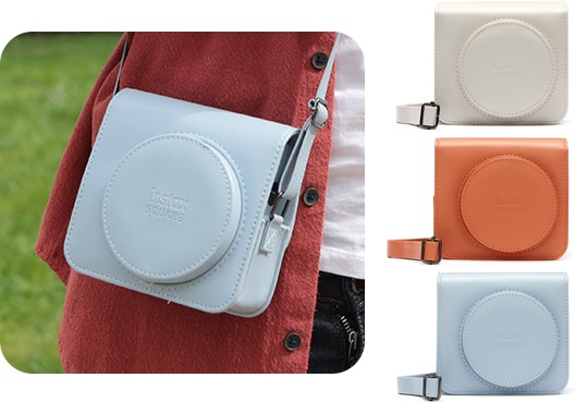 Fujifilm Custodia per Fotocamera Instax SQUARE SQ1 - Blu Ghiaccio, Tracolla Regolabile, Protezione da Polvere e Sporco
