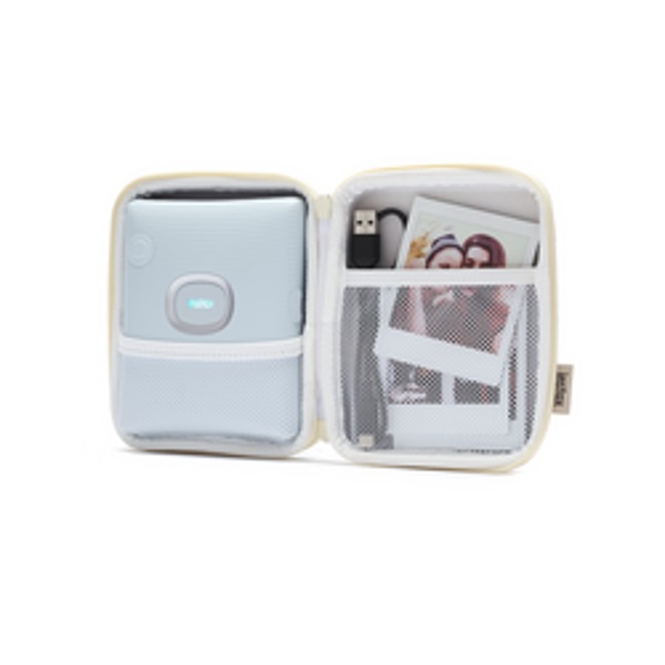 Fujifilm INSTAX SQUARE Link Custodia Protettiva Avorio - Design Compatto con Spazio per Stampante, Cavo di Ricarica e Pellicola