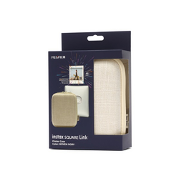 Fujifilm INSTAX SQUARE Link Custodia Protettiva Avorio - Design Compatto con Spazio per Stampante, Cavo di Ricarica e Pellicola