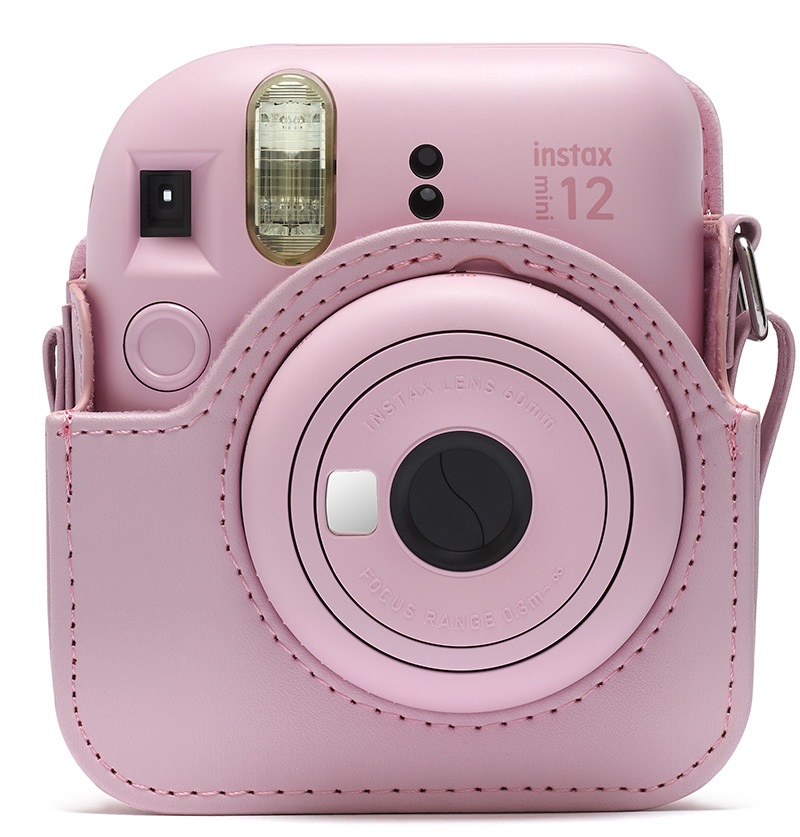 Fujifilm Instax Mini 12 Custodia Compatibile - Rosa Fiore con Tracolla Regolabile