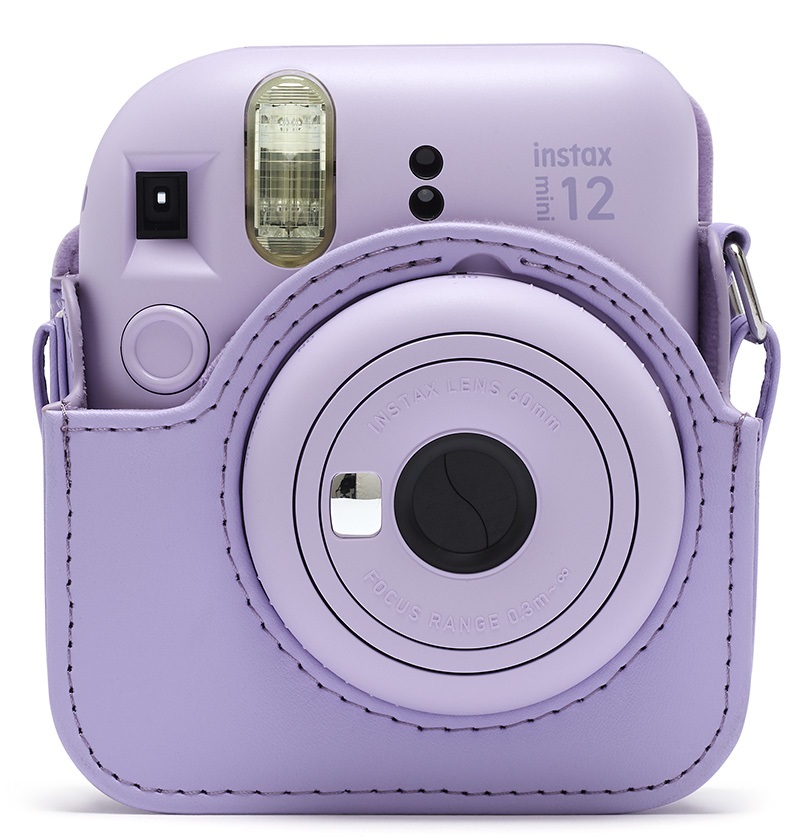 Fujifilm Custodia per fotocamera Instax Mini 12 Viola/Lilla - Pelle Sintetica, Protezione da Graffi e Sporco, Tracolla Regolabile