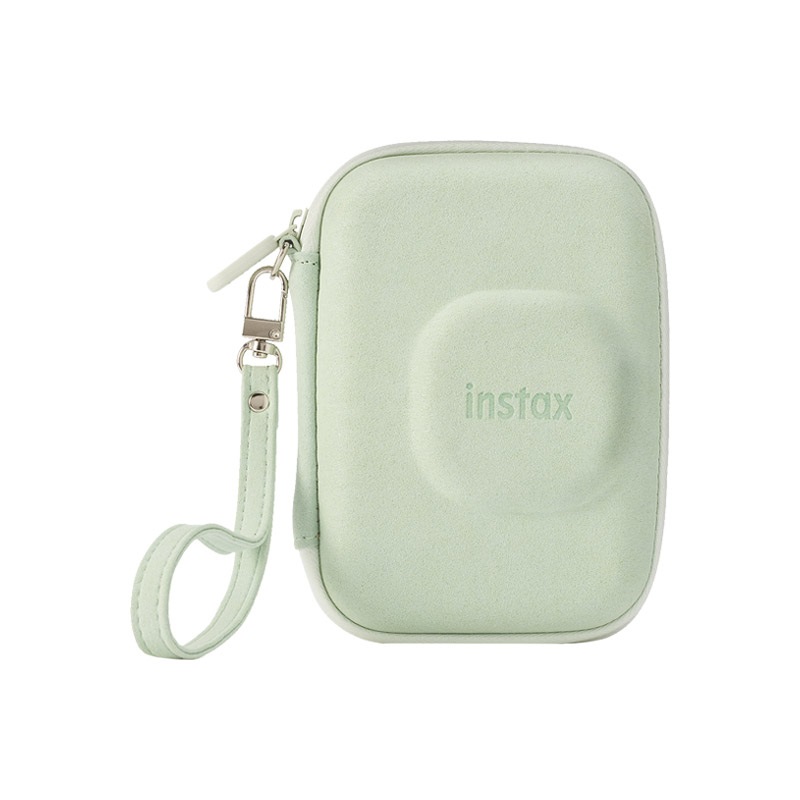 Fujifilm INSTAX LiPlay Custodia Verde Matcha - Scamosciata con Cinturino e Rete Interna
