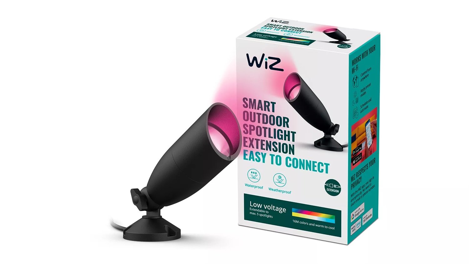 WiZ Faretto Smart Ground WiFi LED Dimmerabile per Esterni, 10W, Controllo Vocale, Temperatura Colore Regolabile