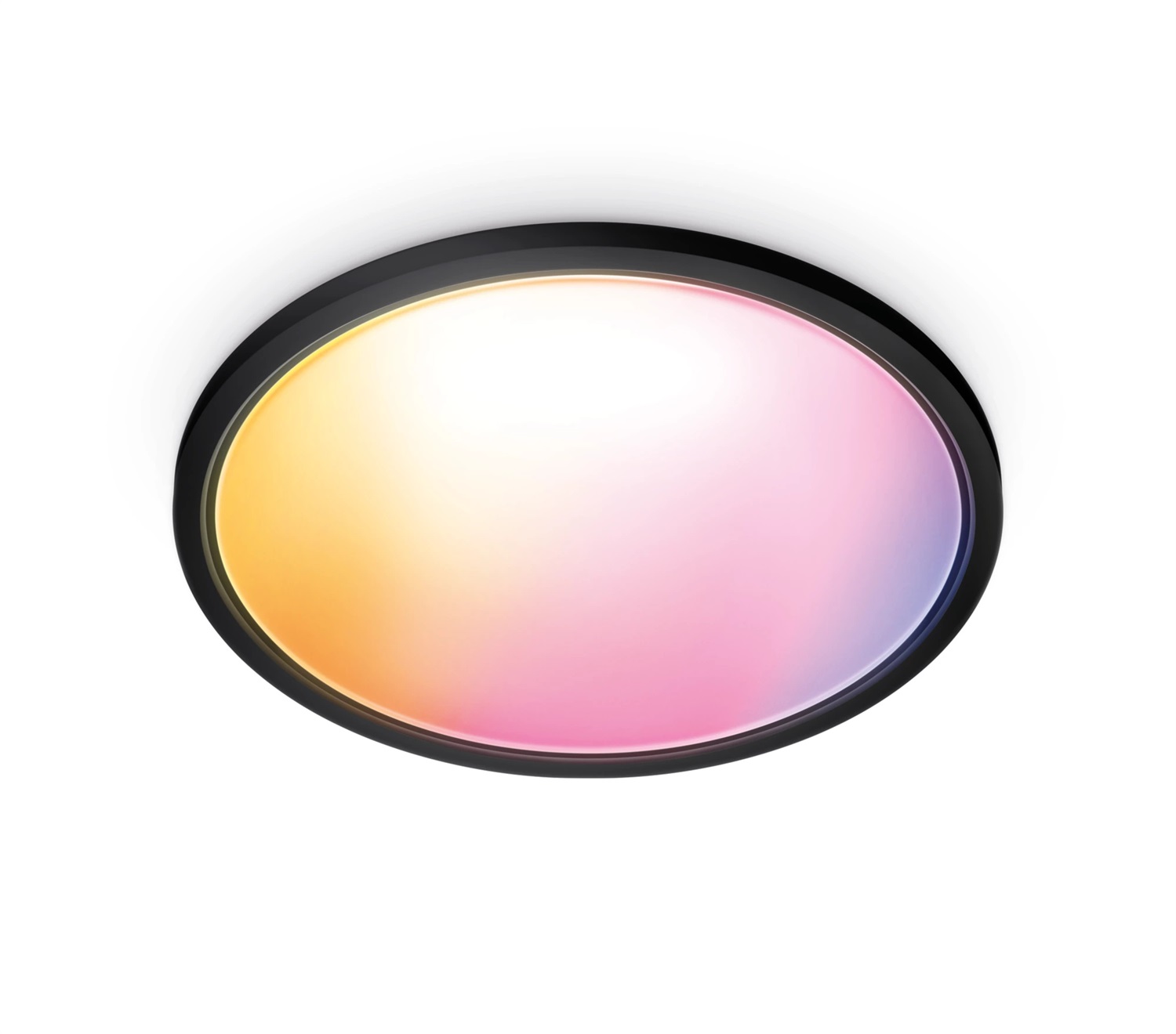WiZ Plafoniera SuperSlim Smart WiFi 550mm, 22W, Luce Bianca e Colorata, Controllo Vocale e Dimmerabile, Nero