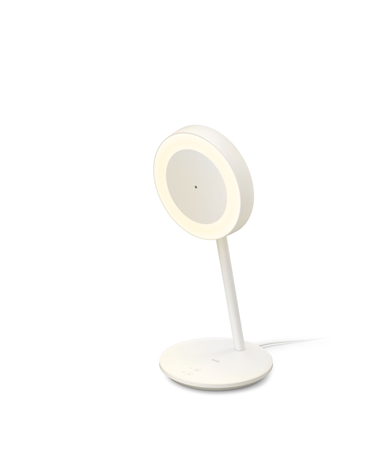 WiZ Portrait Lampada da Tavolo Smart - Tecnologia SpaceSense, Controllo Vocale, Testa Ruotabile, Luminosità Regolabile, Bianco