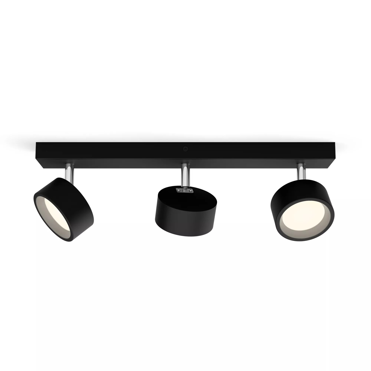 Philips Faretto a soffitto/parete Bracia LED 5.5W, 3 Punti Luce Orientabili, Luce Calda, Nero
