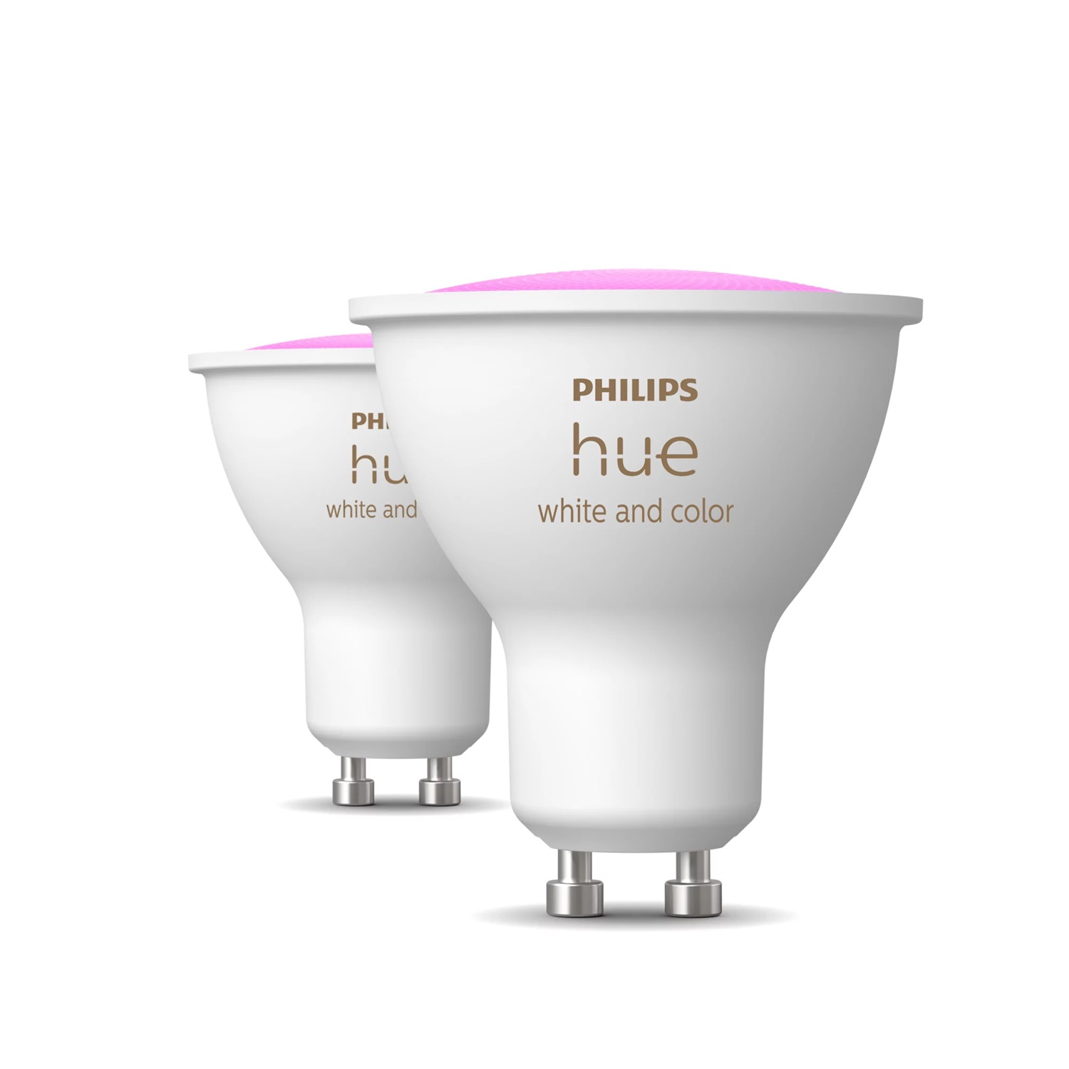 Philips Hue Faretto Smart GU10 - Set da 2 lampadine LED, Luce Bianca e Colorata, Dimmerabile, Controllo Vocale e App