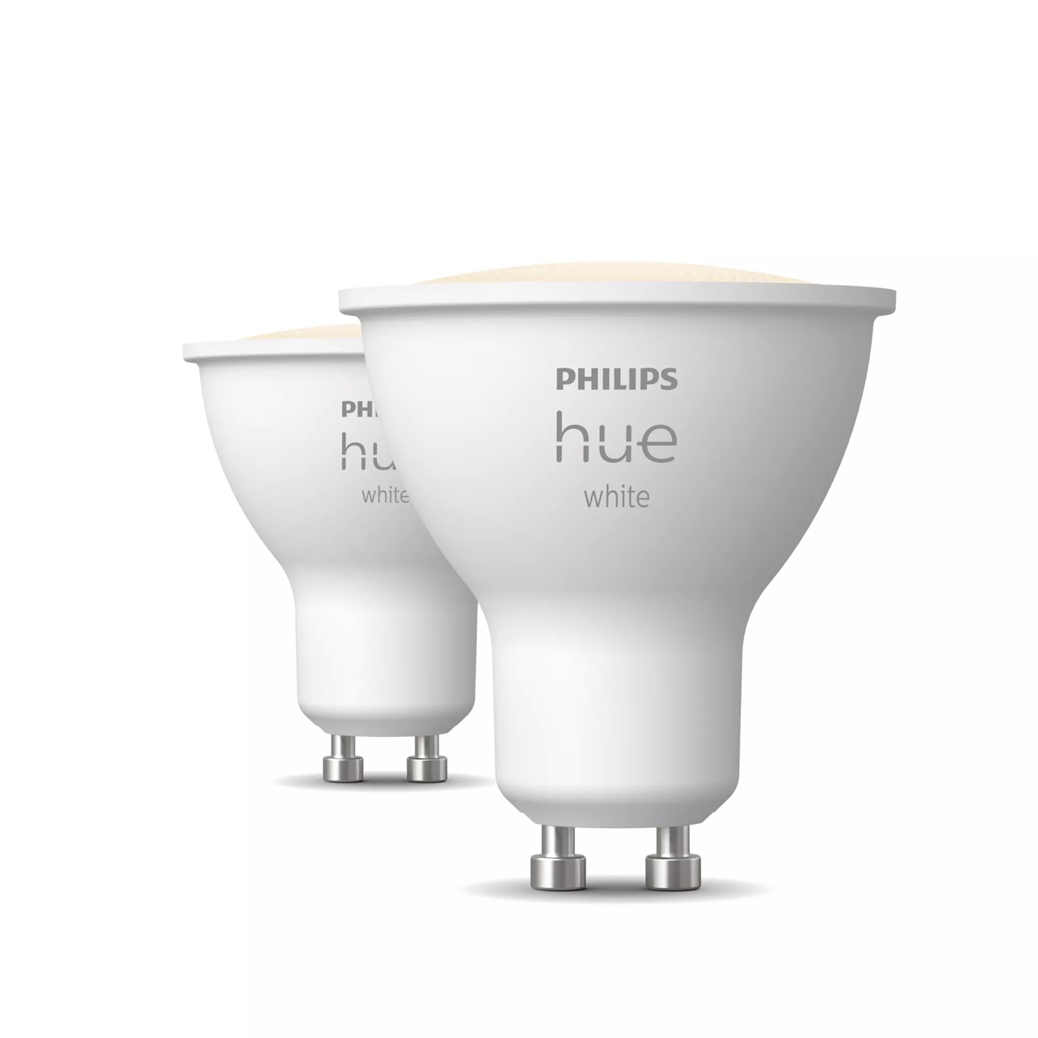 Philips Hue White Ambiance Faretto LED GU10, 2700 K, 5,2 W, Dimmerabile, Controllo Vocale con Alexa e Google Assistant, Pack da 2