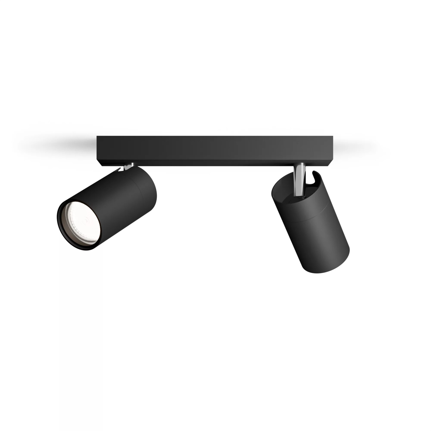 Philips Idris Faretto a 2 Luci GU10 Nero IP44 con Testa Regolabile e Installazione ClickFix