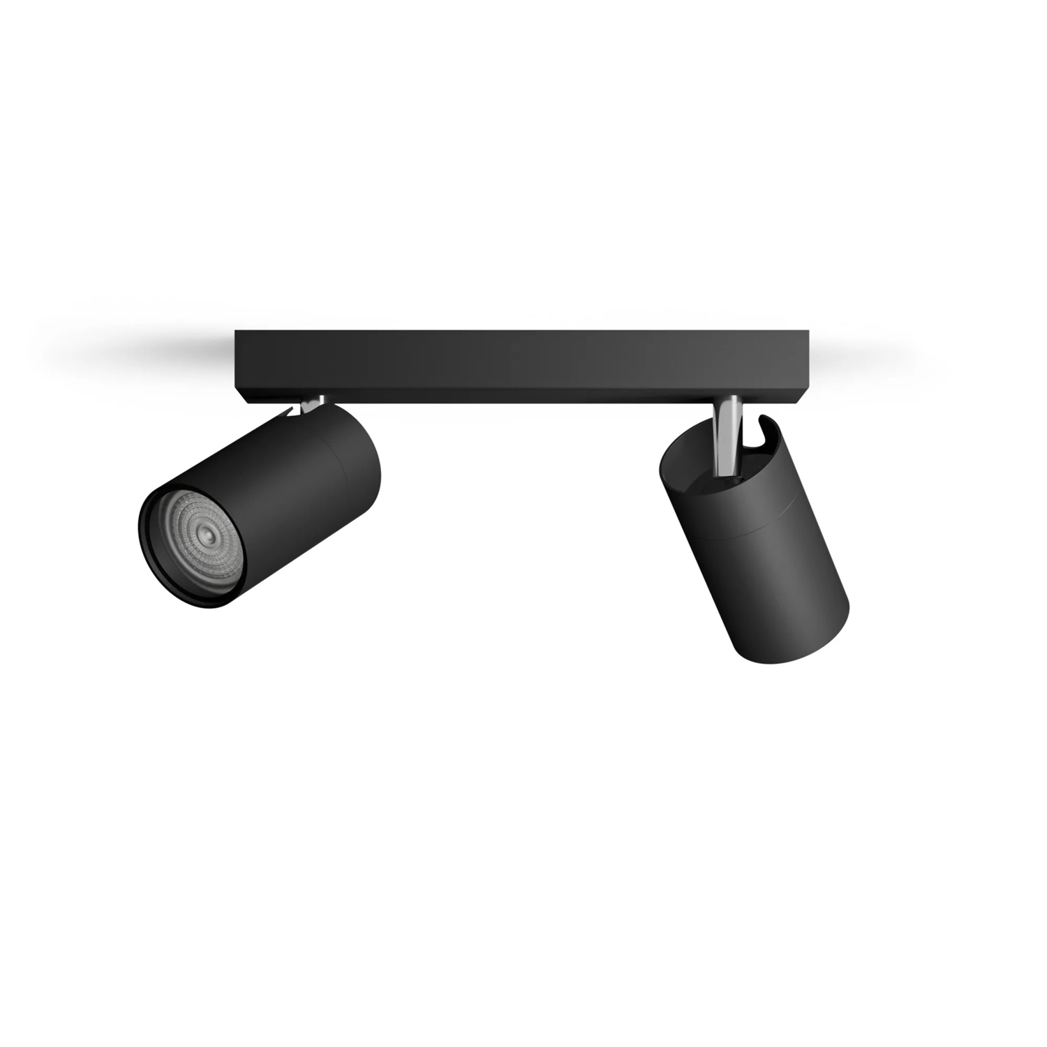 Philips Idris Faretto a 2 Luci GU10 Nero IP44 con Testa Regolabile e Installazione ClickFix
