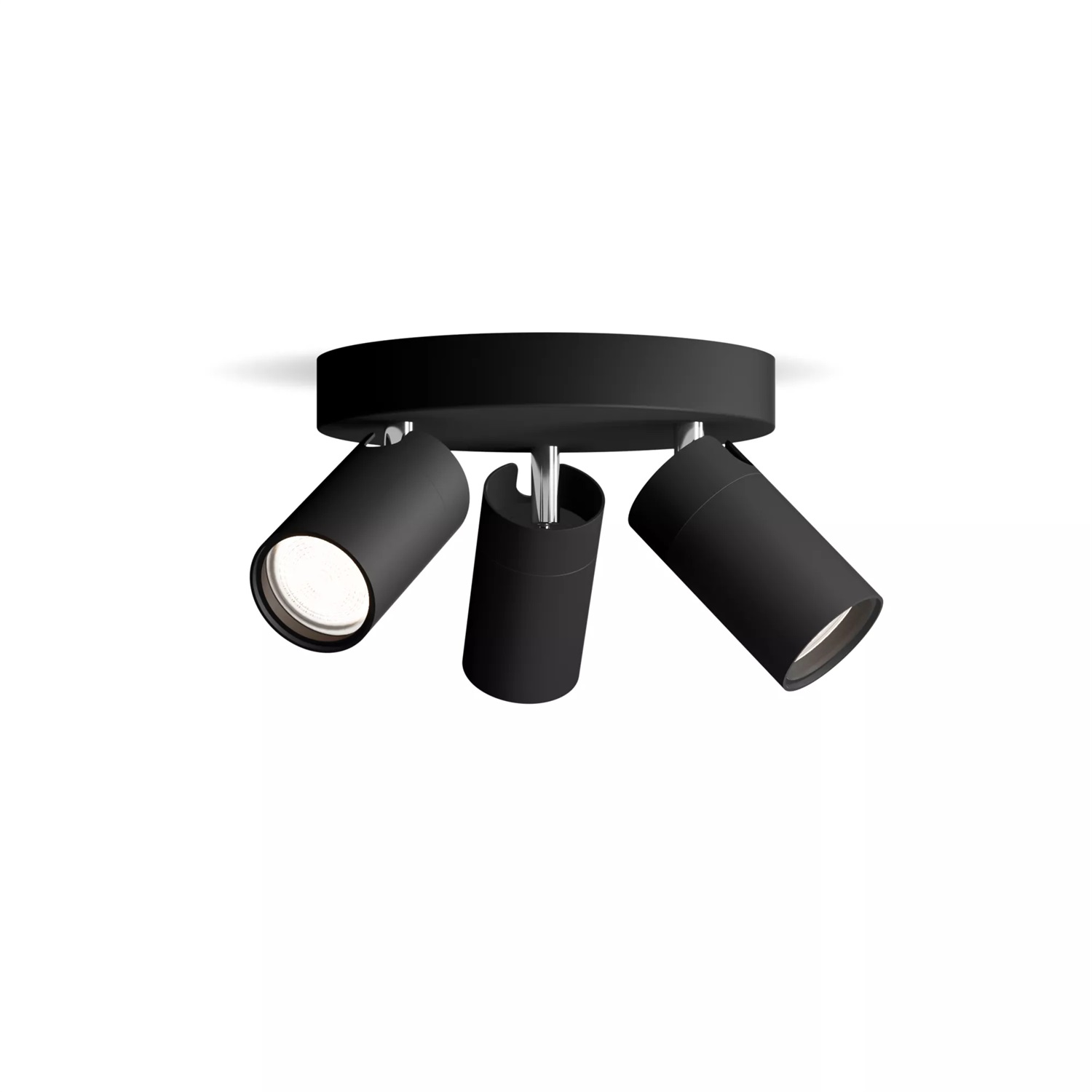 Philips Idris Faretto 3 Luci GU10 Nero IP44 Resistente all'Acqua con Installazione ClickFix