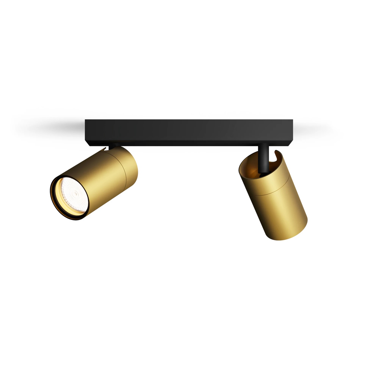 Philips Idris Faretto a 2 Luci GU10 - Ottone, IP44, Resistente all'Acqua, Testa Regolabile, Installazione Facile con ClickFix