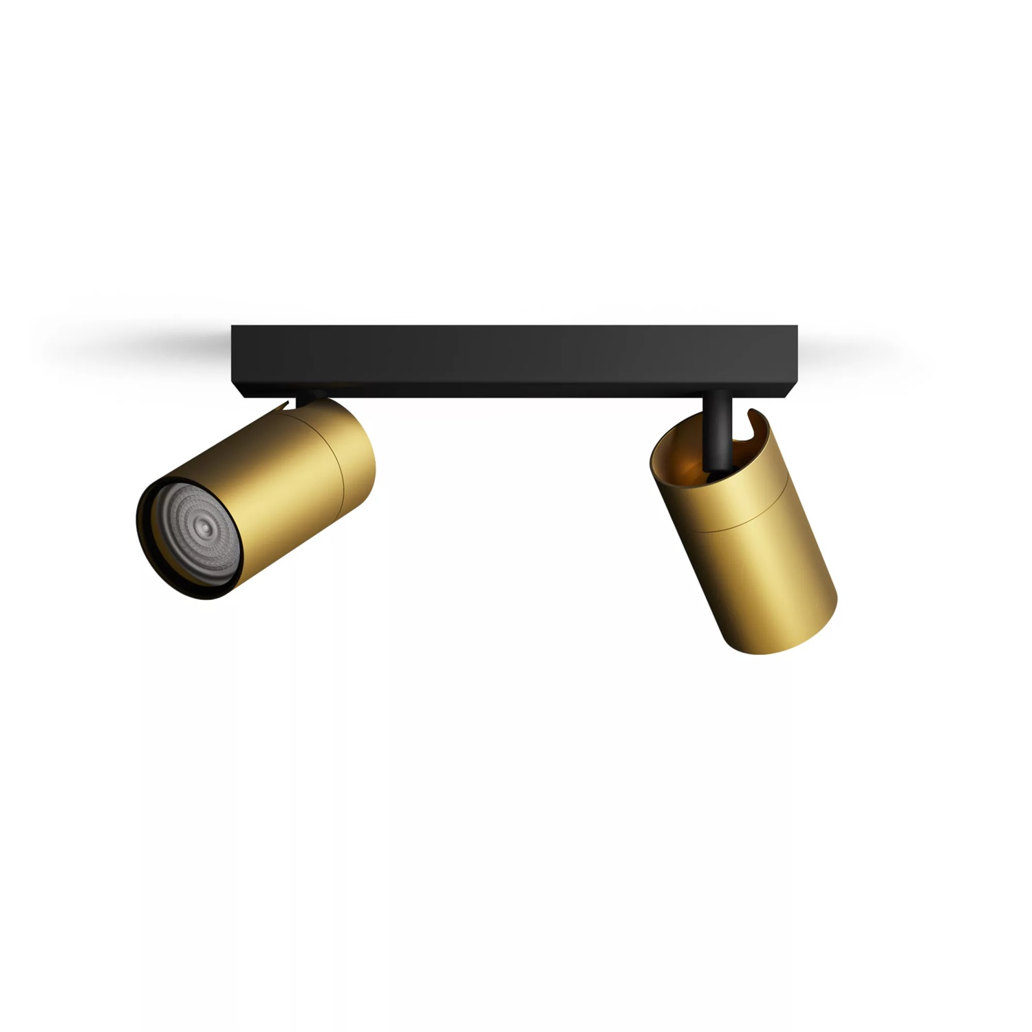 Philips Idris Faretto a 2 Luci GU10 - Ottone, IP44, Resistente all'Acqua, Testa Regolabile, Installazione Facile con ClickFix