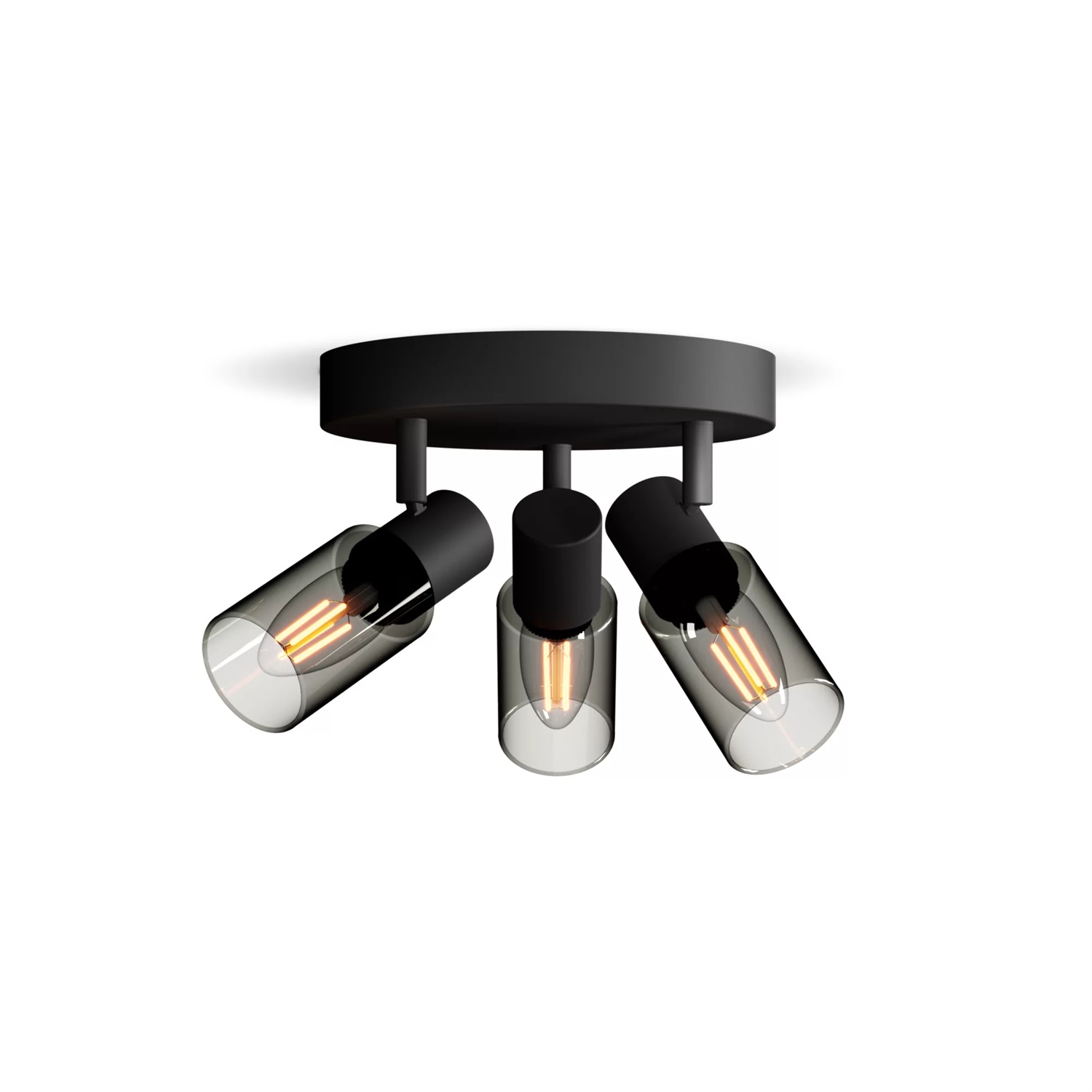 Philips Palms Faretto a 3 Luci E14, Base Rotonda, Nero, IP20, Testa Regolabile