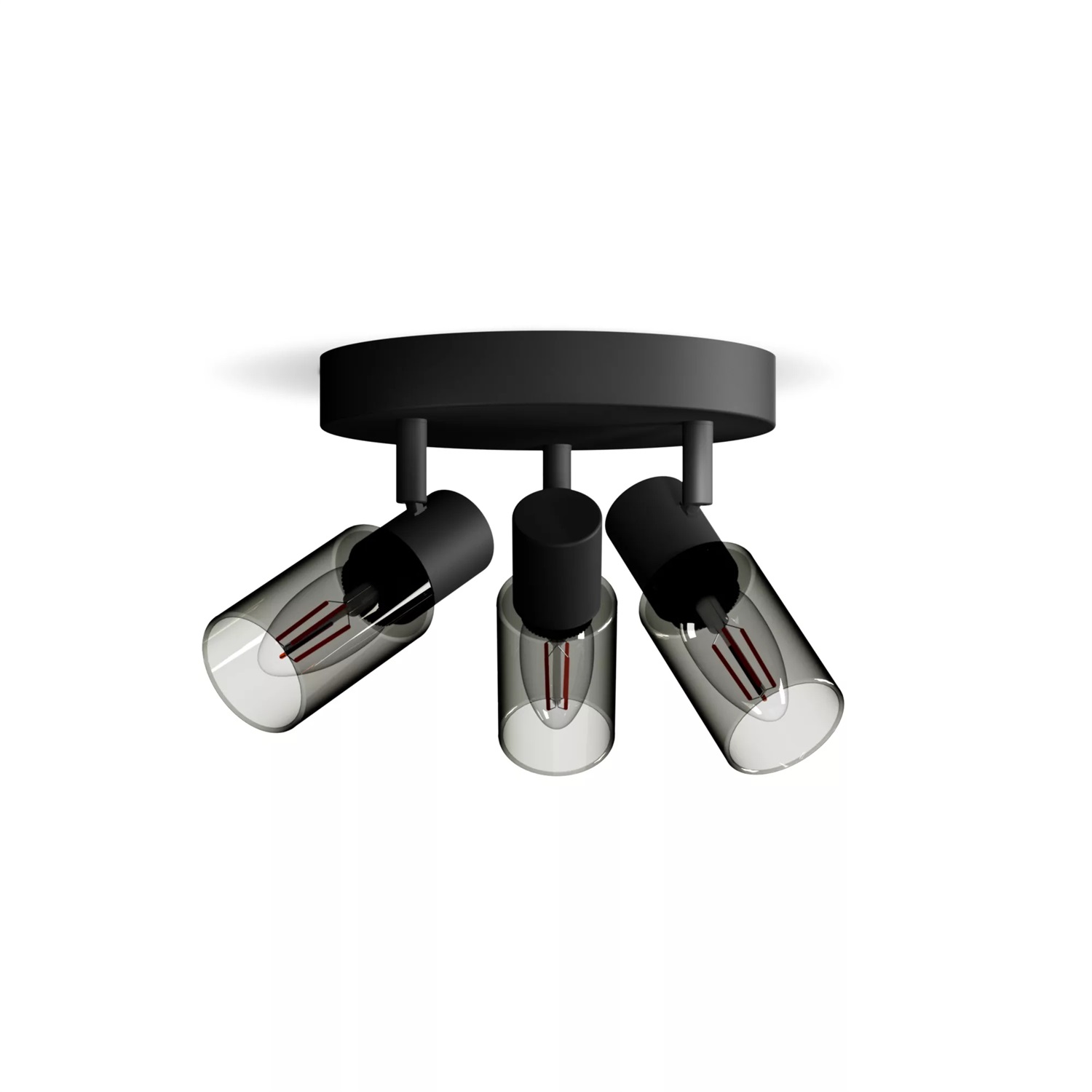 Philips Palms Faretto a 3 Luci E14, Base Rotonda, Nero, IP20, Testa Regolabile