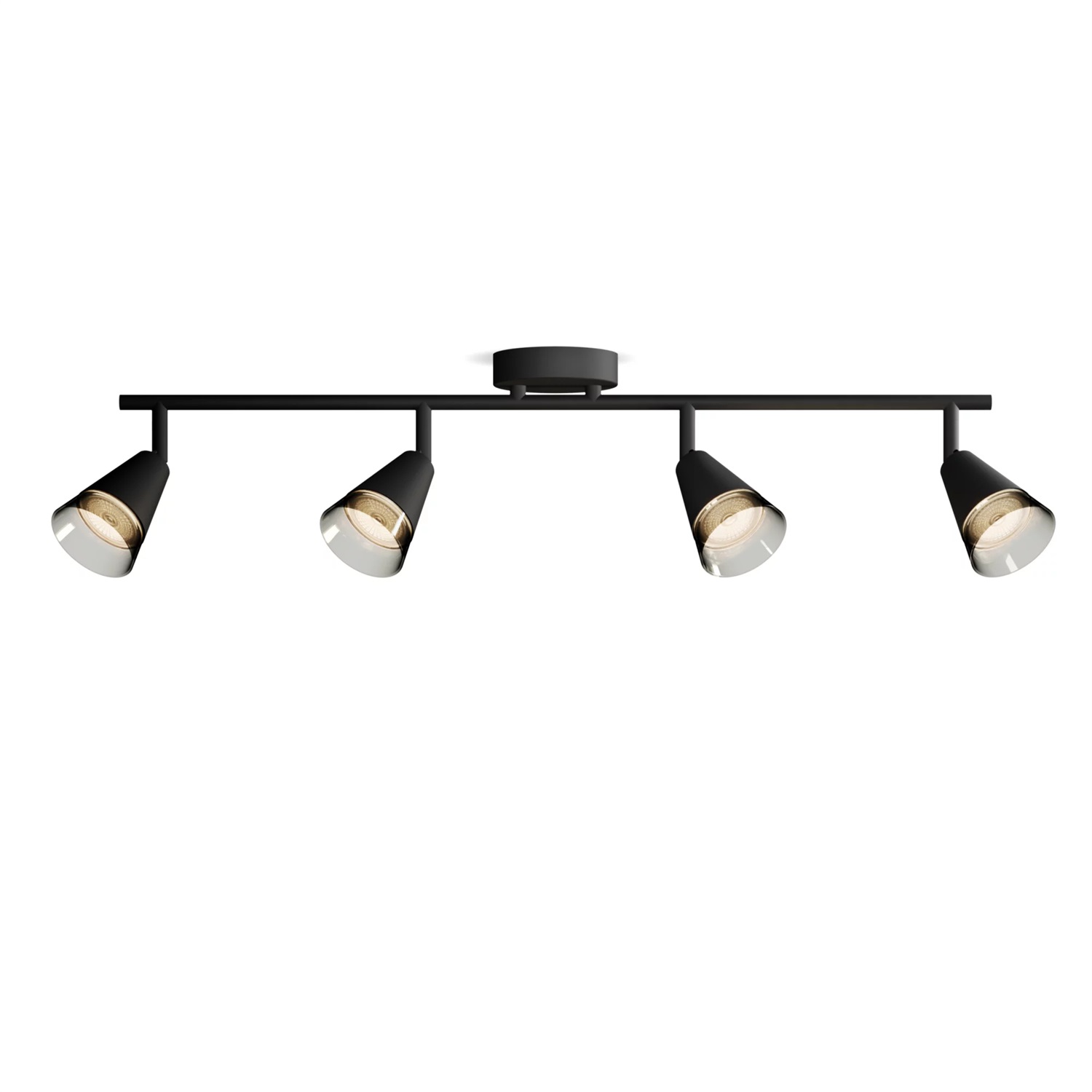 Philips Cleft Faretto 4 Luci GU10 Regolabile Nero IP20 con Installazione ClickFix