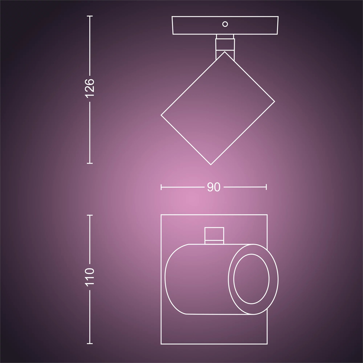 Philips Hue White & Color Ambiance Argenta - Lampada da soffitto LED dimmerabile con controllo vocale e app, 16 milioni di colori